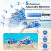 image:imageGiantex Backpack Beach Chair Foldable Camping Chair with 5 Adjustable Position Cup Holder Storage Pockets Straps Towel Rack Pillow Lay Flat Lawn Chair for Patio Outdoor Blue StripeBlue Stripe