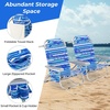 image:imageGiantex Backpack Beach Chair Foldable Camping Chair with 5 Adjustable Position Cup Holder Storage Pockets Straps Towel Rack Pillow Lay Flat Lawn Chair for Patio Outdoor Blue StripeBlue Stripe