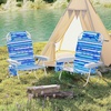 image:imageGiantex Backpack Beach Chair Foldable Camping Chair with 5 Adjustable Position Cup Holder Storage Pockets Straps Towel Rack Pillow Lay Flat Lawn Chair for Patio Outdoor Blue StripeBlue Stripe