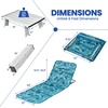 image:imageGiantex Beach Chairs for Adults 2 Pack Set with Side Table Folding Lounge Chairs 5 Position Adjustable Lawn Chair for Sunbathing Patio Chaise Lounge Lightweight Backpack Camping Chairs NavyTeal