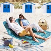 image:imageGiantex Beach Chairs for Adults 2 Pack Set with Side Table Folding Lounge Chairs 5 Position Adjustable Lawn Chair for Sunbathing Patio Chaise Lounge Lightweight Backpack Camping Chairs NavyTeal
