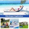 image:imageGiantex Beach Chairs for Adults 2 Pack Set with Side Table Folding Lounge Chairs 5 Position Adjustable Lawn Chair for Sunbathing Patio Chaise Lounge Lightweight Backpack Camping Chairs NavyStripe