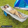 image:imageGiantex Camping Cot Pad 75 x 275 x 3 Recliner Cushion with 4 Fixing Straps Thickened Cushion for Lounge Chair and Swing Indoor Outdoor Use Mattress Pad for Hiking Travel Camp VacationGray
