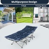 image:imageGiantex Camping Cot Pad 75 x 275 x 3 Recliner Cushion with 4 Fixing Straps Thickened Cushion for Lounge Chair and Swing Indoor Outdoor Use Mattress Pad for Hiking Travel Camp VacationBlue