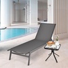 image:imageGiantex Chaise Lounge Chair Patio Chaise Lounger with 6Position Adjustable Backrest and Breathable Fabric Outdoor Recliner for Patio Poolside Backyard and Garden 1 BeigeGrey