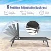 image:imageGiantex Chaise Lounge Chair Patio Chaise Lounger with 6Position Adjustable Backrest and Breathable Fabric Outdoor Recliner for Patio Poolside Backyard and Garden 1 BeigeGrey