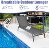 image:imageGiantex Chaise Lounge Chair Patio Chaise Lounger with 6Position Adjustable Backrest and Breathable Fabric Outdoor Recliner for Patio Poolside Backyard and Garden 1 BeigeGrey