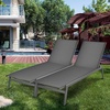 image:imageGiantex Chaise Lounge Chair Patio Chaise Lounger with 6Position Adjustable Backrest and Breathable Fabric Outdoor Recliner for Patio Poolside Backyard and Garden 1 BeigeGrey