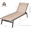 image:imageGiantex Chaise Lounge Chair Patio Chaise Lounger with 6Position Adjustable Backrest and Breathable Fabric Outdoor Recliner for Patio Poolside Backyard and Garden 1 BeigeBeige