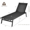 image:imageGiantex Chaise Lounge Chair Patio Chaise Lounger with 6Position Adjustable Backrest and Breathable Fabric Outdoor Recliner for Patio Poolside Backyard and Garden 1 BeigeBlack