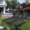 image:imageGiantex Chaise Lounge Chair Patio Chaise Lounger with 6Position Adjustable Backrest and Breathable Fabric Outdoor Recliner for Patio Poolside Backyard and Garden 1 BeigeBlack