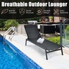 image:imageGiantex Chaise Lounge Chair Patio Chaise Lounger with 6Position Adjustable Backrest and Breathable Fabric Outdoor Recliner for Patio Poolside Backyard and Garden 1 BeigeBlack