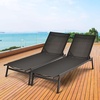 image:imageGiantex Chaise Lounge Chair Patio Chaise Lounger with 6Position Adjustable Backrest and Breathable Fabric Outdoor Recliner for Patio Poolside Backyard and Garden 1 BeigeBlack