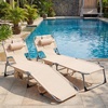image:imageGiantex Face Down Tanning Chair Folding Beach Lounge Chair w 4Position Adjustable Backrest Outdoor Sunbathing Lounge Chair wFace Arm Holes amp Storage Pocket for Patio Deck Poolside 1 NavySand