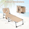 image:imageGiantex Face Down Tanning Chair Folding Beach Lounge Chair w 4Position Adjustable Backrest Outdoor Sunbathing Lounge Chair wFace Arm Holes amp Storage Pocket for Patio Deck Poolside 1 NavySand