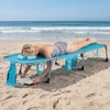 image:imageGiantex Face Down Tanning Chair Folding Beach Lounge Chair w 4Position Adjustable Backrest Outdoor Sunbathing Lounge Chair wFace Arm Holes amp Storage Pocket for Patio Deck Poolside 1 NavyTurquoise