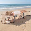 image:imageGiantex Face Down Tanning Chair Folding Beach Lounge Chair w 4Position Adjustable Backrest Outdoor Sunbathing Lounge Chair wFace Arm Holes amp Storage Pocket for Patio Deck Poolside 1 NavySand