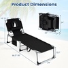 image:imageGiantex Face Down Tanning Chair Folding Beach Lounge Chair w 4Position Adjustable Backrest Outdoor Sunbathing Lounge Chair wFace Arm Holes amp Storage Pocket for Patio Deck Poolside 1 NavyBlack