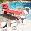 image:imageGiantex Face Down Tanning Chair Folding Beach Lounge Chair w 4Position Adjustable Backrest Outdoor Sunbathing Lounge Chair wFace Arm Holes amp Storage Pocket for Patio Deck Poolside 1 NavyRed