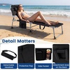 image:imageGiantex Face Down Tanning Chair Folding Beach Lounge Chair w 4Position Adjustable Backrest Outdoor Sunbathing Lounge Chair wFace Arm Holes amp Storage Pocket for Patio Deck Poolside 1 NavyBlack