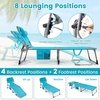 image:imageGiantex Face Down Tanning Chair Folding Beach Lounge Chair w 4Position Adjustable Backrest Outdoor Sunbathing Lounge Chair wFace Arm Holes amp Storage Pocket for Patio Deck Poolside 1 NavyTurquoise