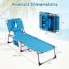 image:imageGiantex Face Down Tanning Chair Folding Beach Lounge Chair w 4Position Adjustable Backrest Outdoor Sunbathing Lounge Chair wFace Arm Holes amp Storage Pocket for Patio Deck Poolside 1 NavyNavy