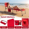image:imageGiantex Face Down Tanning Chair Folding Beach Lounge Chair w 4Position Adjustable Backrest Outdoor Sunbathing Lounge Chair wFace Arm Holes amp Storage Pocket for Patio Deck Poolside 1 NavyRed