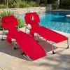 image:imageGiantex Face Down Tanning Chair Folding Beach Lounge Chair w 4Position Adjustable Backrest Outdoor Sunbathing Lounge Chair wFace Arm Holes amp Storage Pocket for Patio Deck Poolside 1 NavyRed