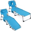 image:imageGiantex Face Down Tanning Chair Folding Beach Lounge Chair w 4Position Adjustable Backrest Outdoor Sunbathing Lounge Chair wFace Arm Holes amp Storage Pocket for Patio Deck Poolside 1 NavyNavy