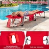 image:imageGiantex Face Down Tanning Chair Folding Beach Lounge Chair w 4Position Adjustable Backrest Outdoor Sunbathing Lounge Chair wFace Arm Holes amp Storage Pocket for Patio Deck Poolside 1 NavyRed