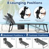 image:imageGiantex Face Down Tanning Chair Folding Beach Lounge Chair w 4Position Adjustable Backrest Outdoor Sunbathing Lounge Chair wFace Arm Holes amp Storage Pocket for Patio Deck Poolside 1 NavyGrey