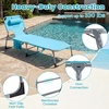 image:imageGiantex Face Down Tanning Chair Folding Beach Lounge Chair w 4Position Adjustable Backrest Outdoor Sunbathing Lounge Chair wFace Arm Holes amp Storage Pocket for Patio Deck Poolside 1 NavyTurquoise