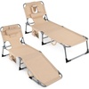 image:imageGiantex Face Down Tanning Chair Folding Beach Lounge Chair w 4Position Adjustable Backrest Outdoor Sunbathing Lounge Chair wFace Arm Holes amp Storage Pocket for Patio Deck Poolside 1 NavySand