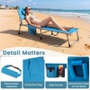 image:imageGiantex Face Down Tanning Chair Folding Beach Lounge Chair w 4Position Adjustable Backrest Outdoor Sunbathing Lounge Chair wFace Arm Holes amp Storage Pocket for Patio Deck Poolside 1 NavyNavy