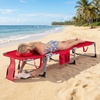 image:imageGiantex Face Down Tanning Chair Folding Beach Lounge Chair w 4Position Adjustable Backrest Outdoor Sunbathing Lounge Chair wFace Arm Holes amp Storage Pocket for Patio Deck Poolside 1 NavyRed