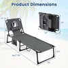 image:imageGiantex Face Down Tanning Chair Folding Beach Lounge Chair w 4Position Adjustable Backrest Outdoor Sunbathing Lounge Chair wFace Arm Holes amp Storage Pocket for Patio Deck Poolside 1 NavyGrey