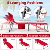 image:imageGiantex Face Down Tanning Chair Folding Beach Lounge Chair w 4Position Adjustable Backrest Outdoor Sunbathing Lounge Chair wFace Arm Holes amp Storage Pocket for Patio Deck Poolside 1 NavyRed