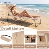 image:imageGiantex Face Down Tanning Chair Folding Beach Lounge Chair w 4Position Adjustable Backrest Outdoor Sunbathing Lounge Chair wFace Arm Holes amp Storage Pocket for Patio Deck Poolside 1 NavySand
