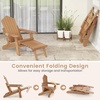 image:imageGiantex Folding Adirondack Chair AllWeather Lounge Chair with Adjustable Backrest Retractable Ottoman Cup Holder HIPS Fire Pit Chair for Lawn Pool Patio Porch 1 NavyBrown