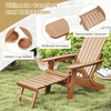 image:imageGiantex Folding Adirondack Chair AllWeather Lounge Chair with Adjustable Backrest Retractable Ottoman Cup Holder HIPS Fire Pit Chair for Lawn Pool Patio Porch 1 NavyBrown