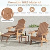 image:imageGiantex Folding Adirondack Chair AllWeather Lounge Chair with Adjustable Backrest Retractable Ottoman Cup Holder HIPS Fire Pit Chair for Lawn Pool Patio Porch 1 NavyBrown