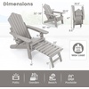 image:imageGiantex Folding Adirondack Chair AllWeather Lounge Chair with Adjustable Backrest Retractable Ottoman Cup Holder HIPS Fire Pit Chair for Lawn Pool Patio Porch 1 NavyGrey