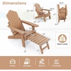 image:imageGiantex Folding Adirondack Chair AllWeather Lounge Chair with Adjustable Backrest Retractable Ottoman Cup Holder HIPS Fire Pit Chair for Lawn Pool Patio Porch 1 NavyBrown