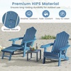image:imageGiantex Folding Adirondack Chair AllWeather Lounge Chair with Adjustable Backrest Retractable Ottoman Cup Holder HIPS Fire Pit Chair for Lawn Pool Patio Porch 1 NavyNavy