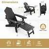 image:imageGiantex Folding Adirondack Chair AllWeather Lounge Chair with Adjustable Backrest Retractable Ottoman Cup Holder HIPS Fire Pit Chair for Lawn Pool Patio Porch 1 NavyBlack