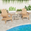 image:imageGiantex Folding Adirondack Chair AllWeather Lounge Chair with Adjustable Backrest Retractable Ottoman Cup Holder HIPS Fire Pit Chair for Lawn Pool Patio Porch 1 NavyBrown