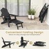 image:imageGiantex Folding Adirondack Chair AllWeather Lounge Chair with Adjustable Backrest Retractable Ottoman Cup Holder HIPS Fire Pit Chair for Lawn Pool Patio Porch 1 NavyBlack