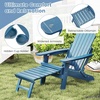 image:imageGiantex Folding Adirondack Chair AllWeather Lounge Chair with Adjustable Backrest Retractable Ottoman Cup Holder HIPS Fire Pit Chair for Lawn Pool Patio Porch 1 NavyNavy