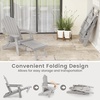 image:imageGiantex Folding Adirondack Chair AllWeather Lounge Chair with Adjustable Backrest Retractable Ottoman Cup Holder HIPS Fire Pit Chair for Lawn Pool Patio Porch 1 NavyGrey
