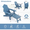 image:imageGiantex Folding Adirondack Chair AllWeather Lounge Chair with Adjustable Backrest Retractable Ottoman Cup Holder HIPS Fire Pit Chair for Lawn Pool Patio Porch 1 NavyNavy